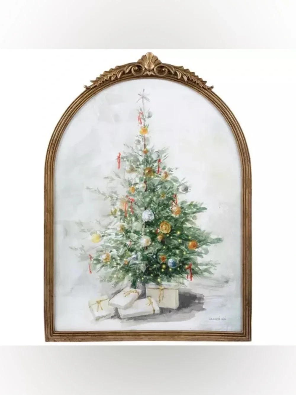 Vintage Christmas Tree Arched Wood Wall Decor